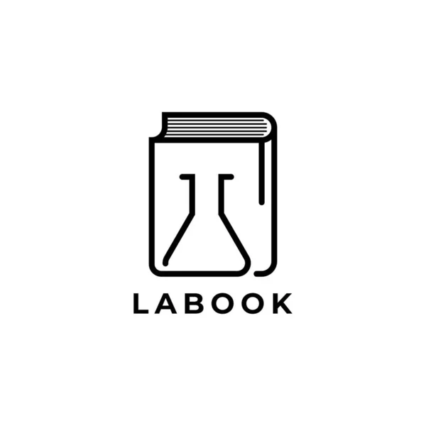 Laboratoriebok Logo Design Symbol Vektor Mall — Stock vektor