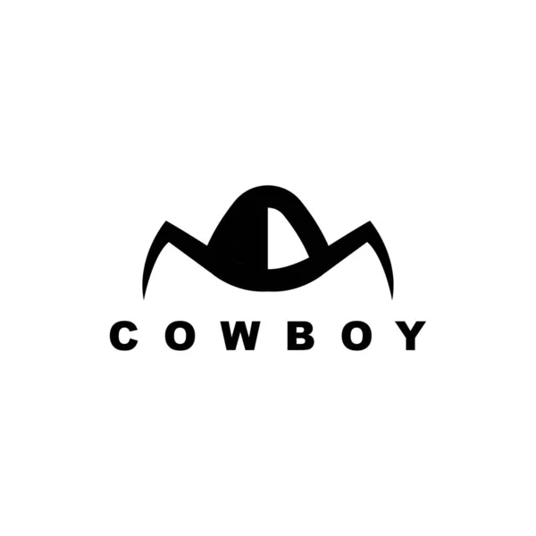 Templat Desain Logo Cowboy - Stok Vektor