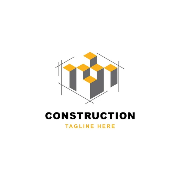 Construcción Logotipo Diseño Símbolo Vector Template Architect Icono Ilustración — Vector de stock