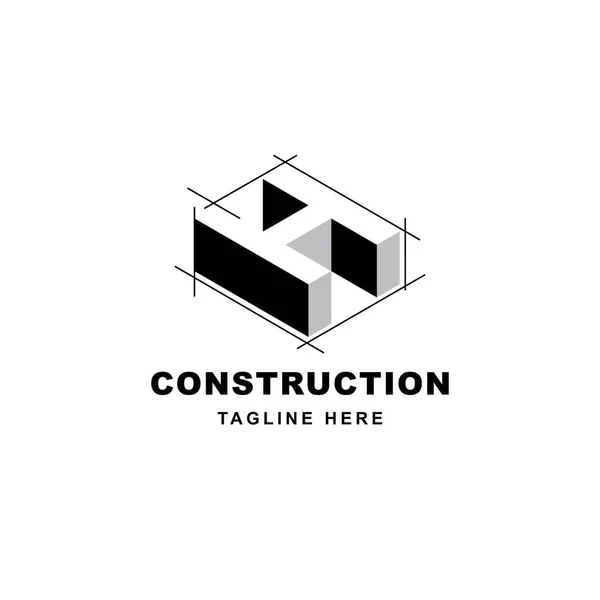 H harfi ikonlu logo tasarımı. Yapı sembolü üzerindeki ilk harf H