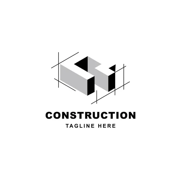 Design Logotipo Construção Com Letra Ícone Forma Carta Inicial Símbolo —  Vetores de Stock