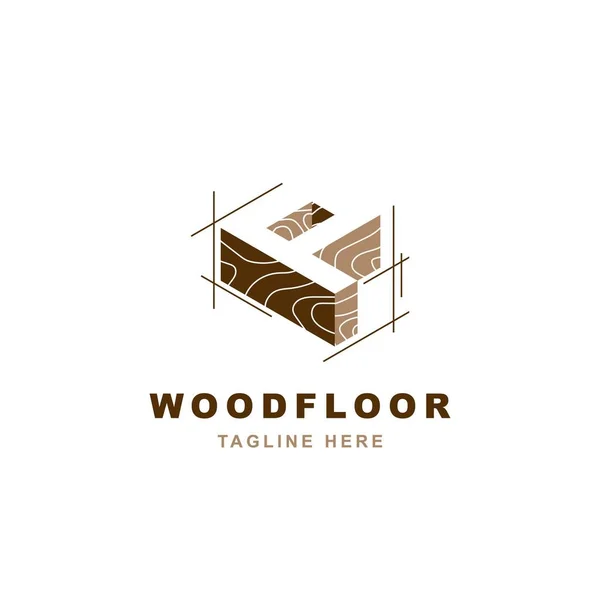 Wood Logo Letter Shape Illustration Vector Design Template — Stock Vector