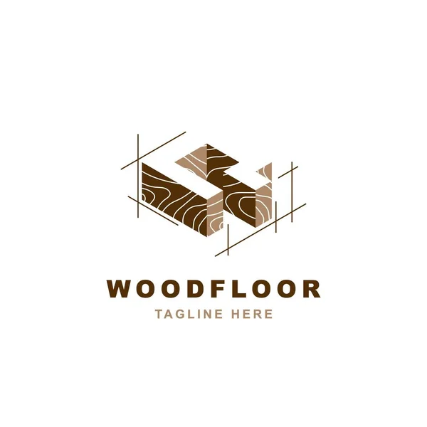 Wood Logo Letter Shape Illustration Vector Design Template — Stock Vector