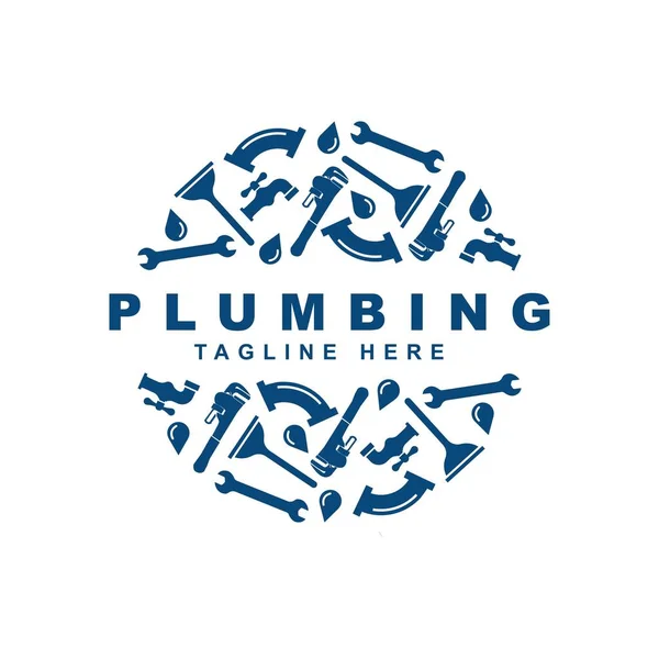 Plumbing Icon Set Logo Design Vector Template — Stock Vector