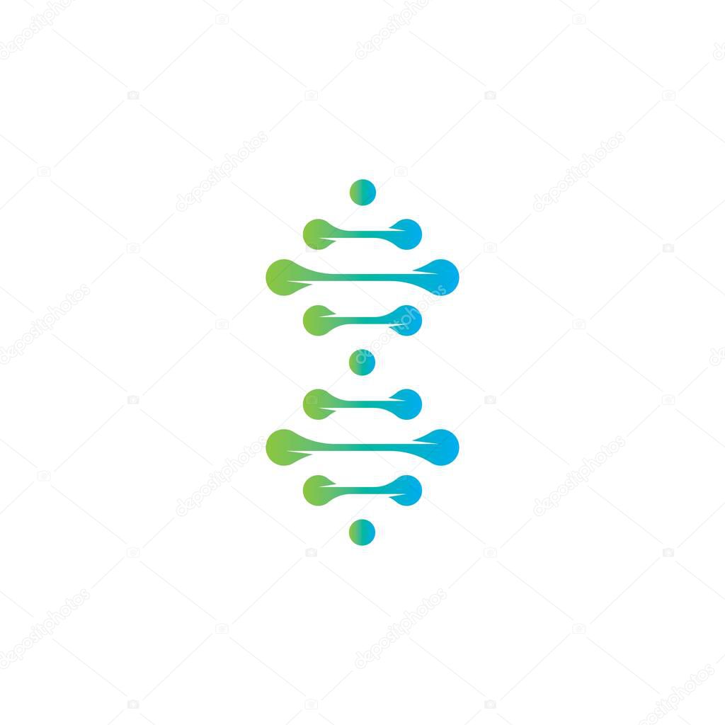 DNA logo design template.icon for science technology.genetic symbol