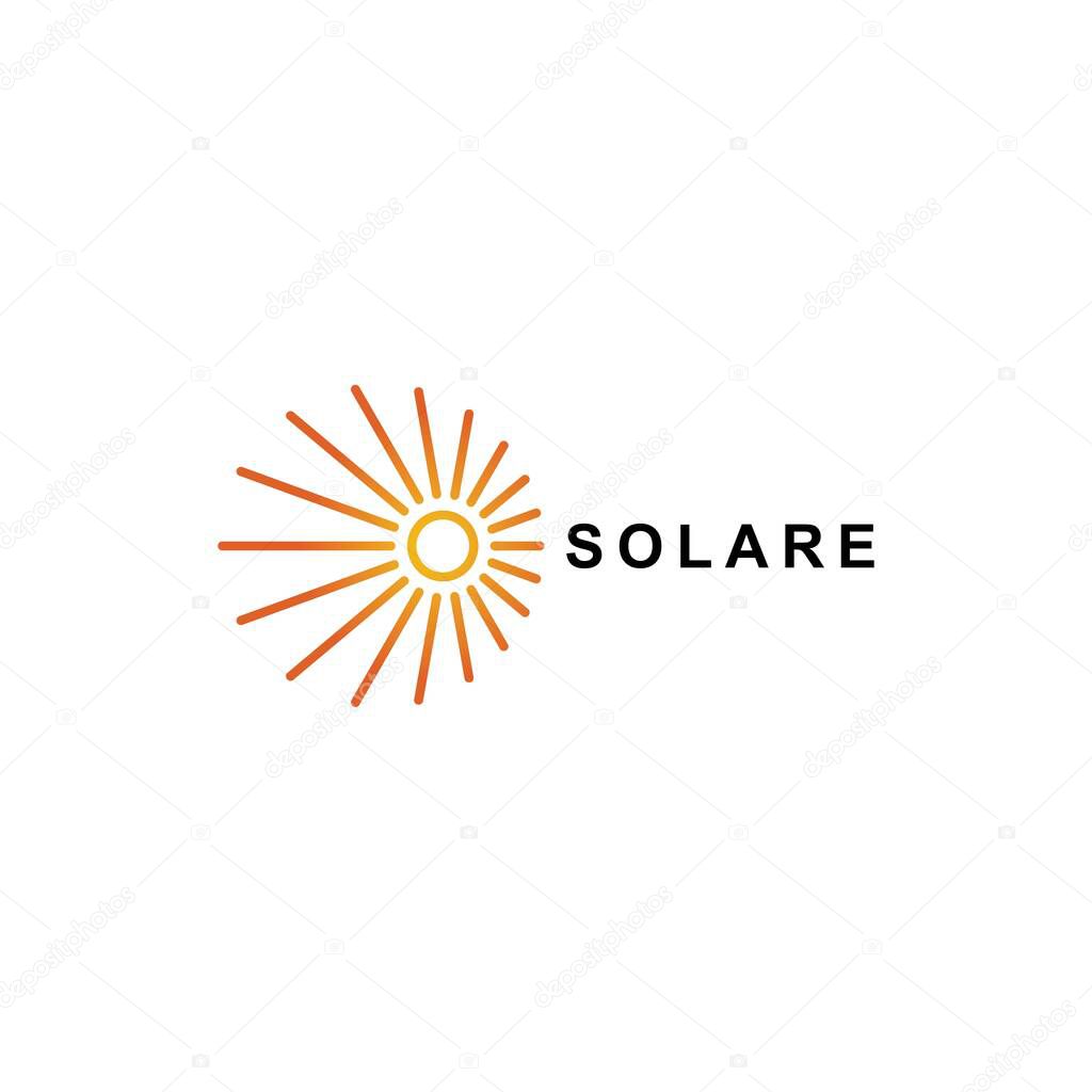 Solar logo design vector template.Creative sun symbol