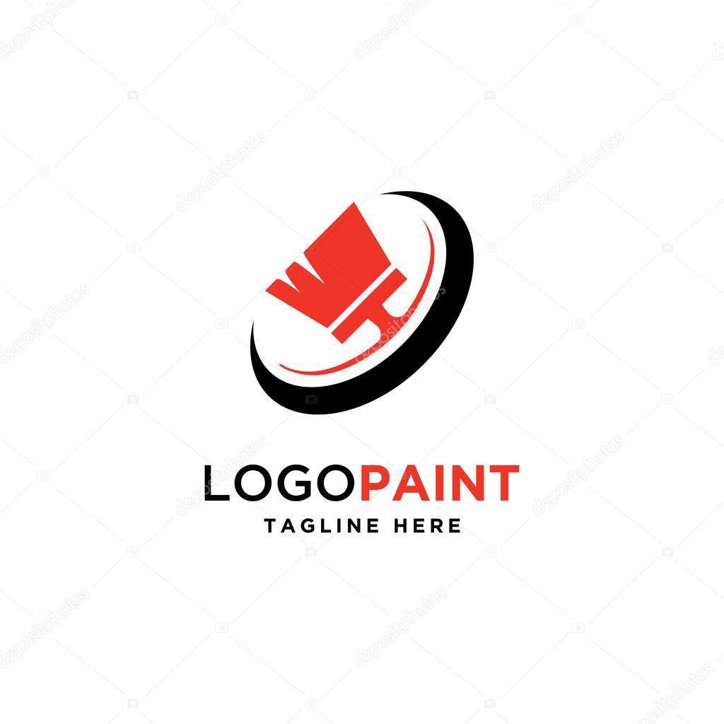 Painting logo design vector template.Brush symbol for paint business
