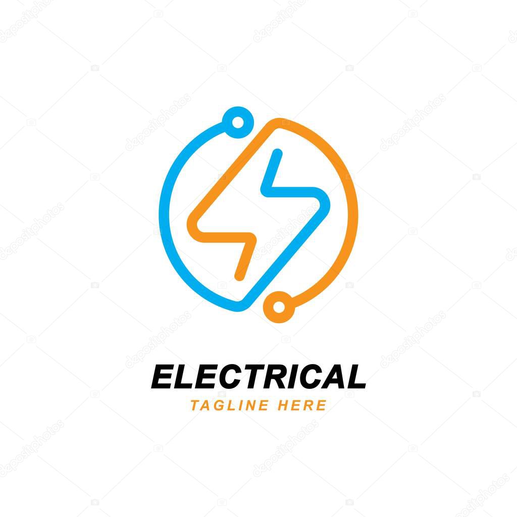 Electrical logo design vector template.creative tech storm icon