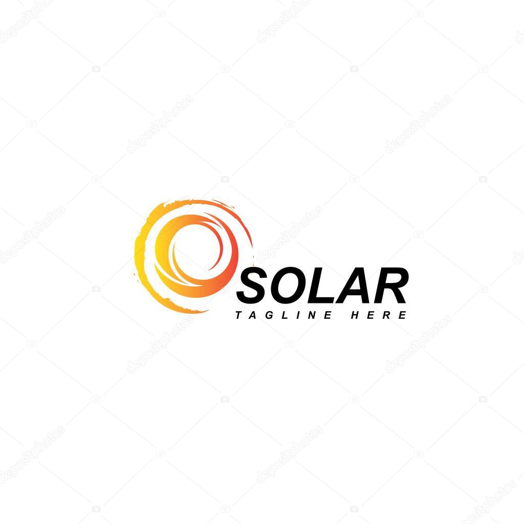 Solar logo design vector template.Abstract circle symbol