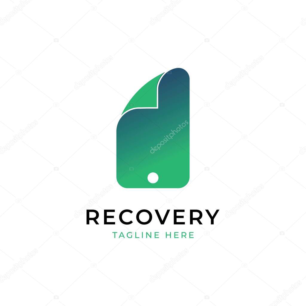 Recovery phone illustration logo design template