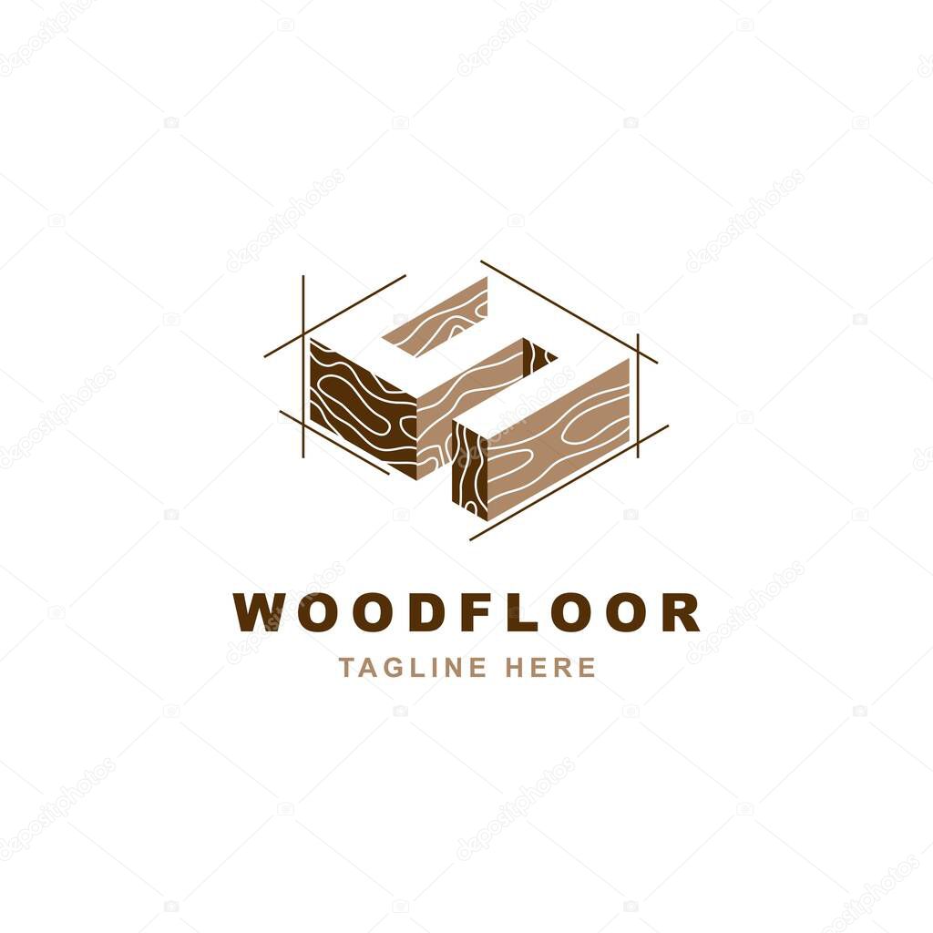 Wood logo with letter S shape illustration vector design template