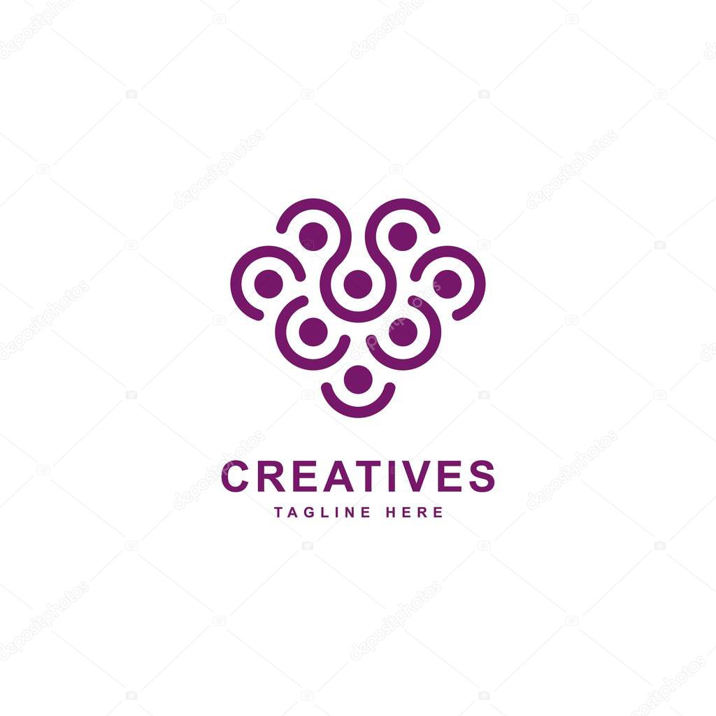 Grapes logo inspiration.Berry logo design symbol vector template.Abstract berry icon illustration