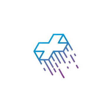 Hızlı illüstrasyon logo tasarım vektör şablonu ile çapraz sembol ilhamı. Modern gradyan çapraz sembol