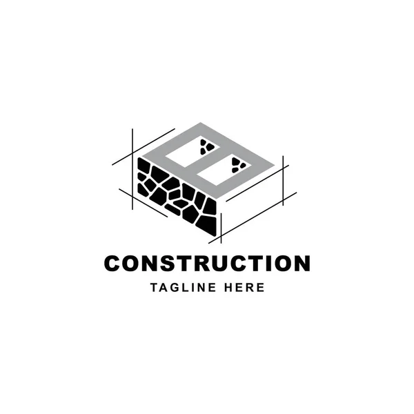 Logotipo Construcción Con Letra Forma Símbolo Vector Template Initial Icono — Archivo Imágenes Vectoriales