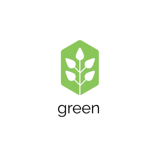 Yeşil Yaprak Logo Tasarım Vektör Şablonu — Stok Vektör