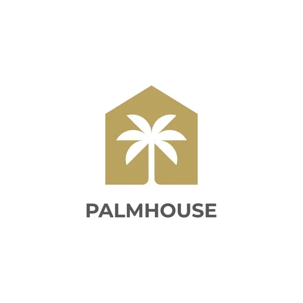Palm house logo tasarımı çizim vektör şablonu