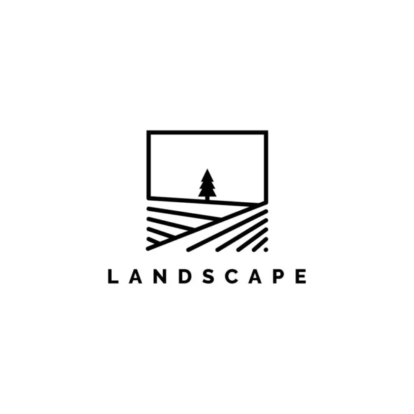 Landscape Logo Inspiration Vector Template — Stock Vector