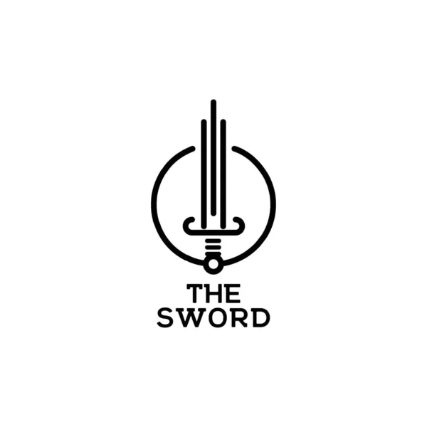 Modelo Vetor Inspiração Símbolo Logotipo Espada —  Vetores de Stock