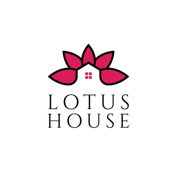 Lotus Casa Ilustración Inspiración Símbolo Logotipo Diseño Vector Plantilla — Archivo Imágenes Vectoriales