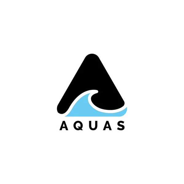 Carta Para Inspiração Água Aqua Modelo Vetor Design Logotipo — Vetor de Stock