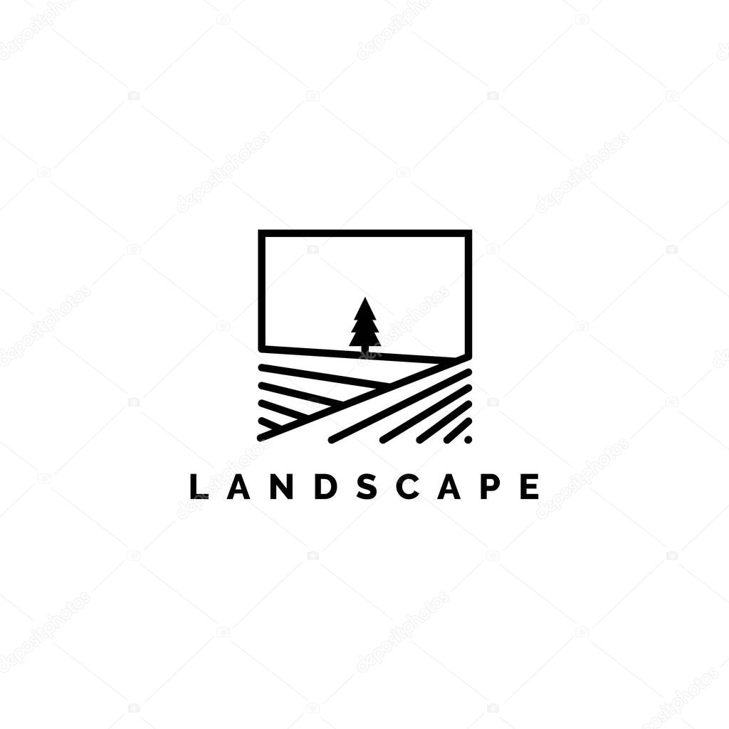 Landscape logo inspiration vector template