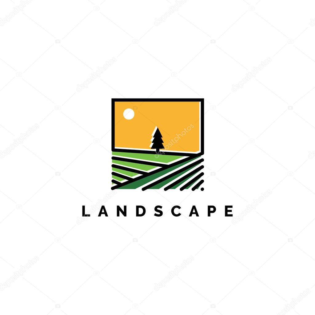 Landscape logo inspiration vector template