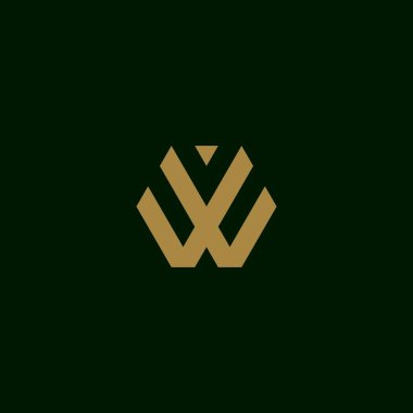 W harfi ilk logo tasarım vektörü şablonu