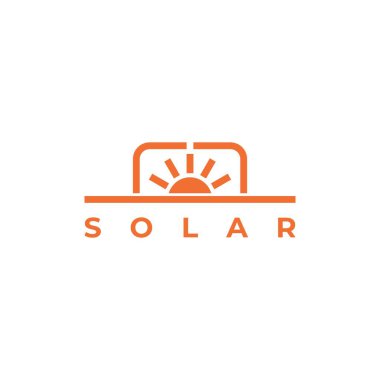 Güneş logosu tasarım vektör şablonu