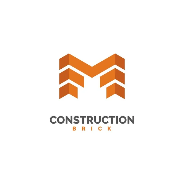 Brick Logo Construction Logo Design Vector Template — 图库矢量图片