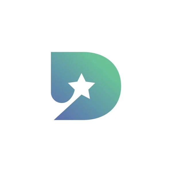 Letra Con Plantilla Vector Diseño Logotipo Símbolo Estrella — Vector de stock