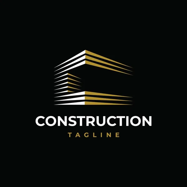 C harfi logo tasarım vektör şablonu