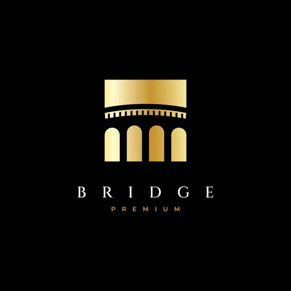 Diseño Simple Del Logotipo Del Puente Inspiración Ilustración Símbolo Puente — Archivo Imágenes Vectoriales