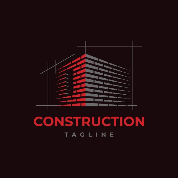 Brick D harfiyle çizim yapıyor. Ev inşa sembolü logo tasarım vektör şablonu. 