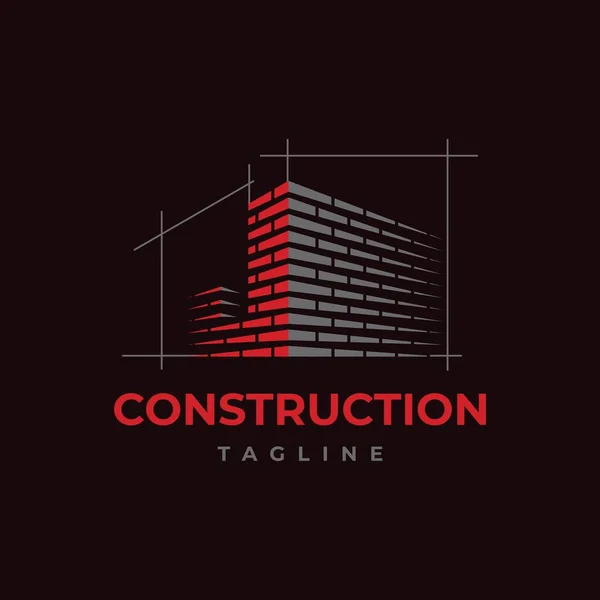 Brick Travaille Avec Lettre Illustration Accueil Construire Symbole Logo Conception — Image vectorielle
