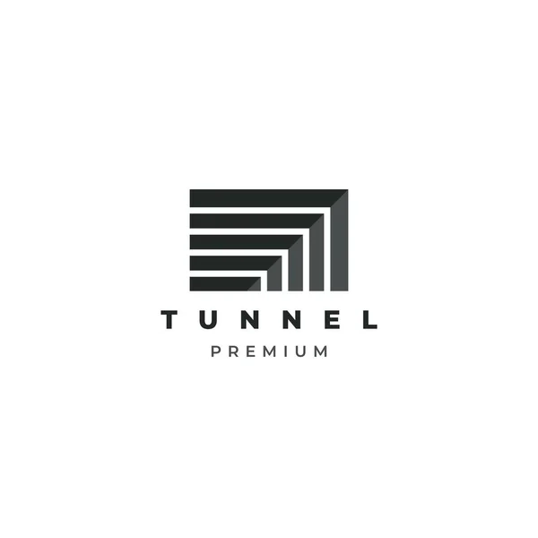 Túnel Logotipo Diseño Ilustración Vector Plantilla — Archivo Imágenes Vectoriales