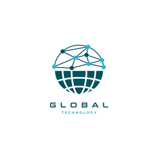 Global Connection Logo Design Symbol Vector Template — Stock Vector