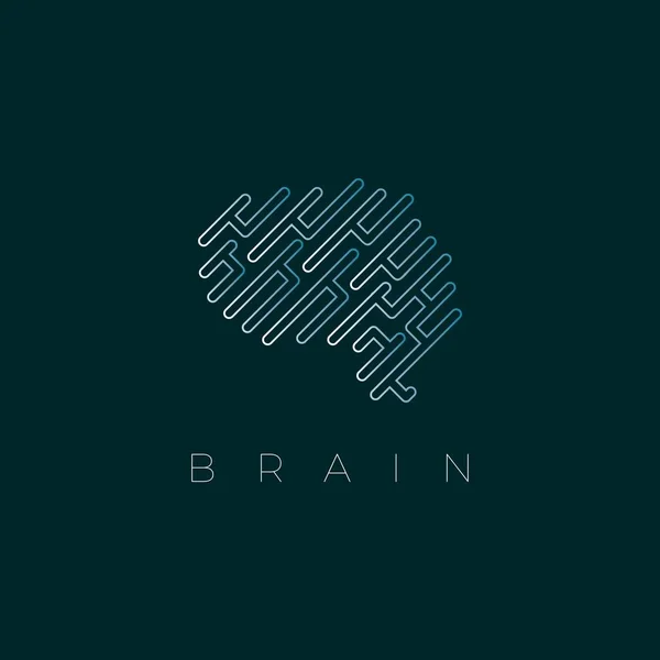 Beyin Logosu Tasarımı Ilham Vektörü Şablonu Stok Vektör