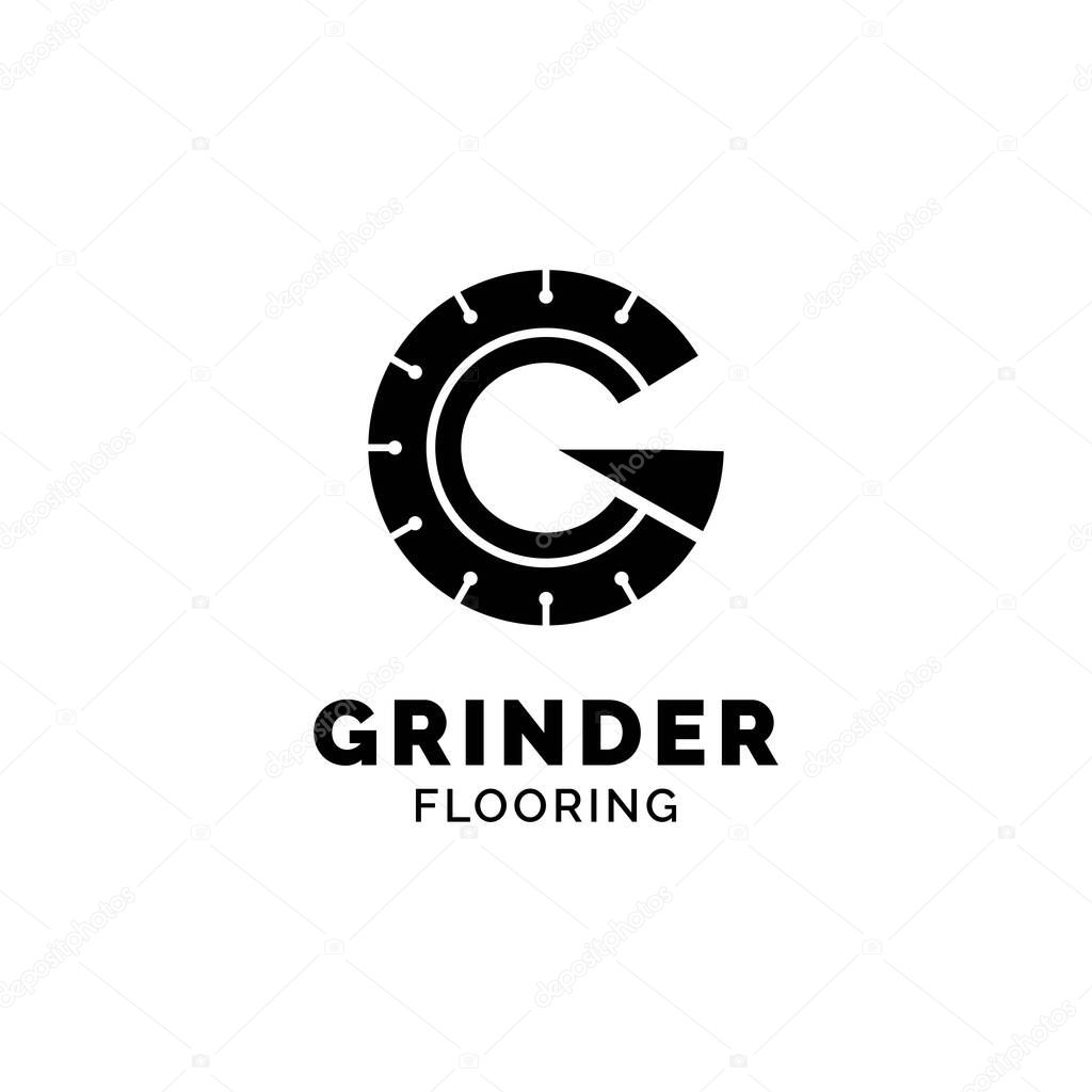Initial G Grinder for flooring logo design