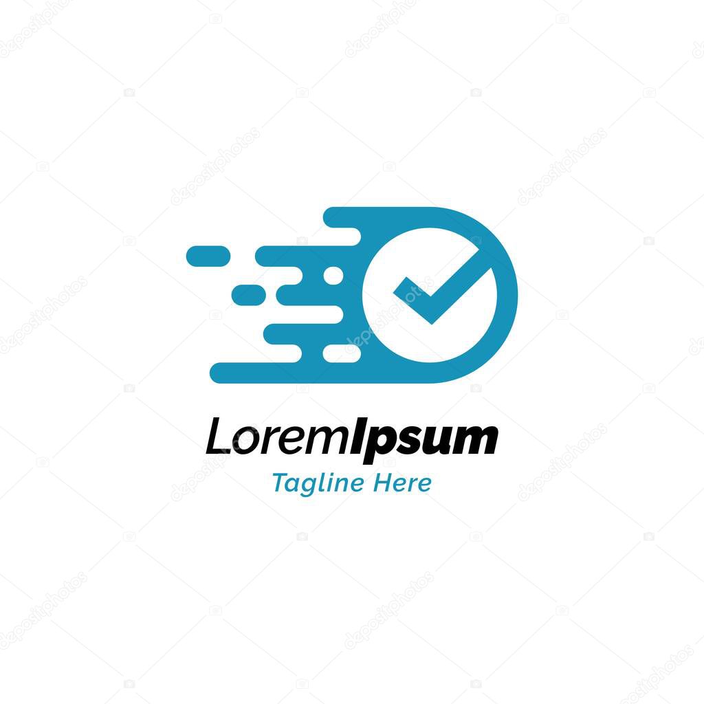 Fast check symbol logo design vector template