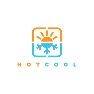 Sıcak ve havalı logo tasarımı çizim vektör şablonu