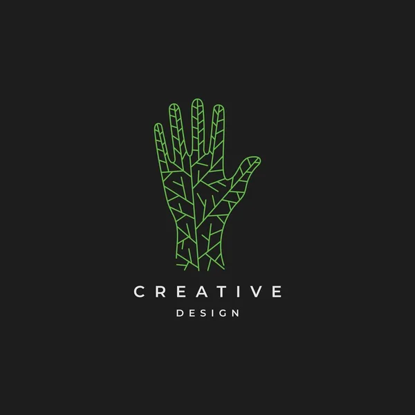 Mano Logo Diseño Inspiración Vector Plantilla — Vector de stock