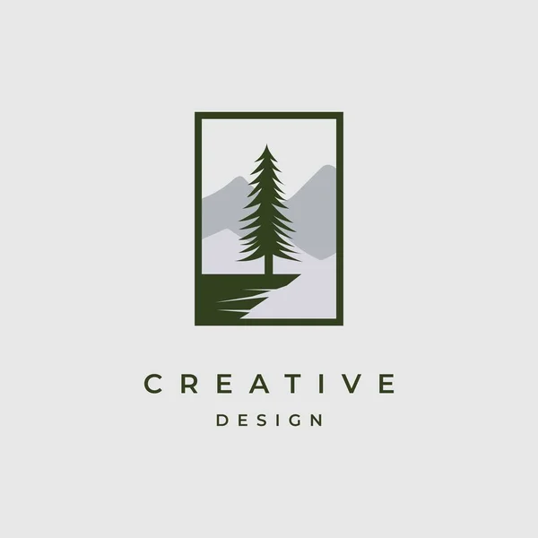 Árvore Pedra Logotipo Design Símbolo Inspiração Vetor Modelo — Vetor de Stock
