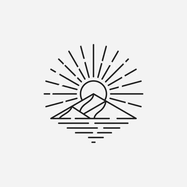 Dağ Logosu Tasarımı Illüstrasyon Vektör Şablonu — Stok Vektör