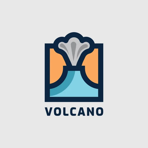 Gebirgsausbruch Vulkan Logo Illustration Vektor Vorlage — Stockvektor