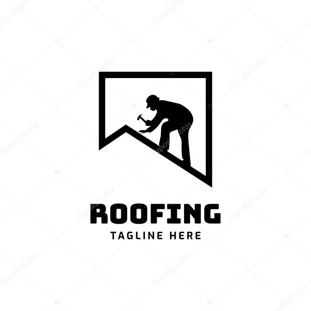 Roofing logo design illustration vector template