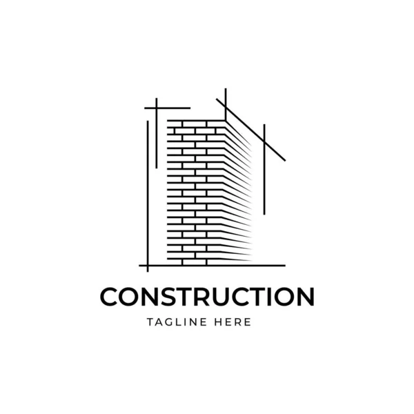 Diseño Del Logo Construcción Ilustración Vector Plantilla — Vector de stock