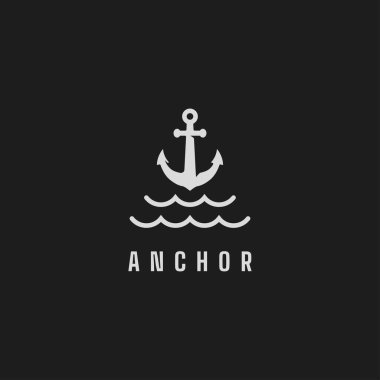 Çapa logosu tasarımı ilham vektörü şablonu