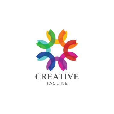 Çiçek logosu tasarımı ilham vektörü şablonu