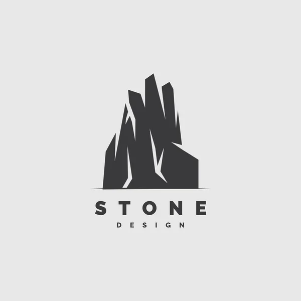 Stone Logo Design Illustration Vector Template — Stock Vector