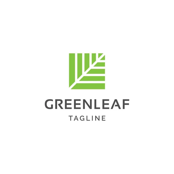 Yeşil Yapraklı Logo Tasarımı Ilhamlı Illüstrasyon Vektör Şablonu Vektör Grafikler